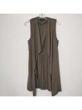Dynamite Olive Sleeveless Longline Duster Vest Women’s Medium Business Casual
